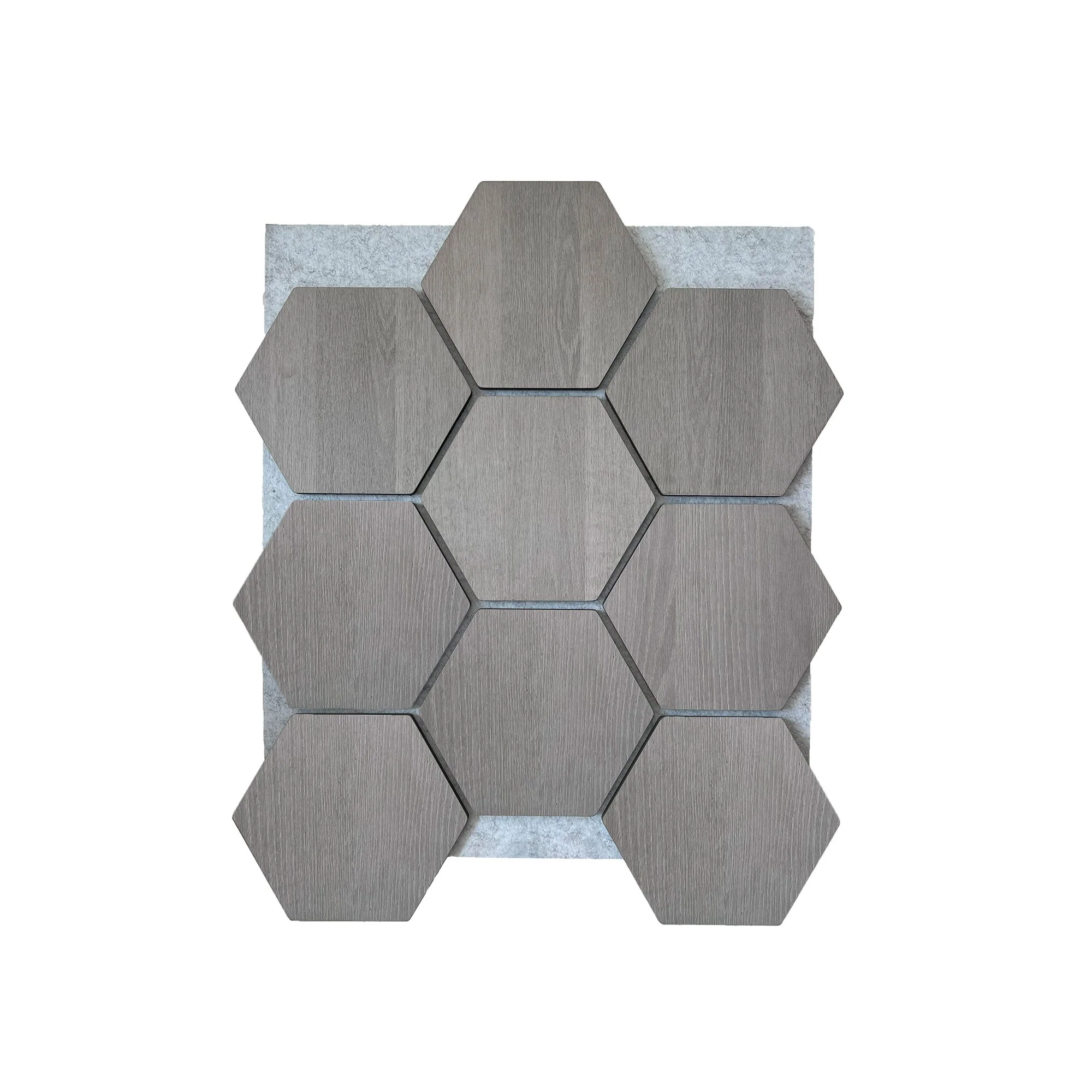 Hexagon Panel Grey Walnut with Grey Felt 81 cm | Acoustic | Wall Decor - Image 2