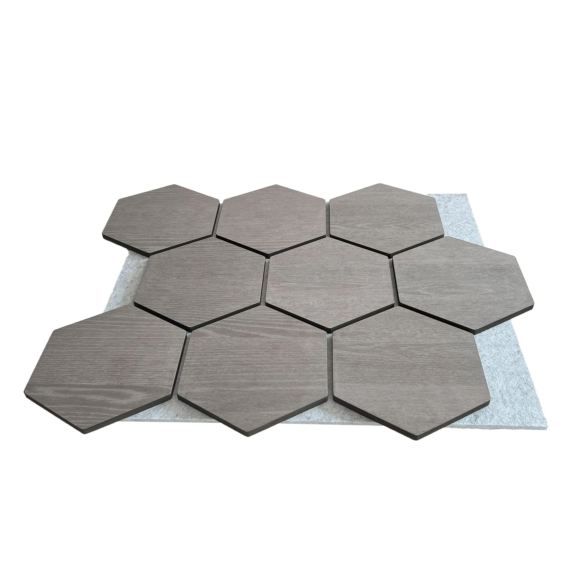 Hexagon Panel Grey Walnut with Grey Felt 81 cm | Acoustic | Wall Decor - Image 3