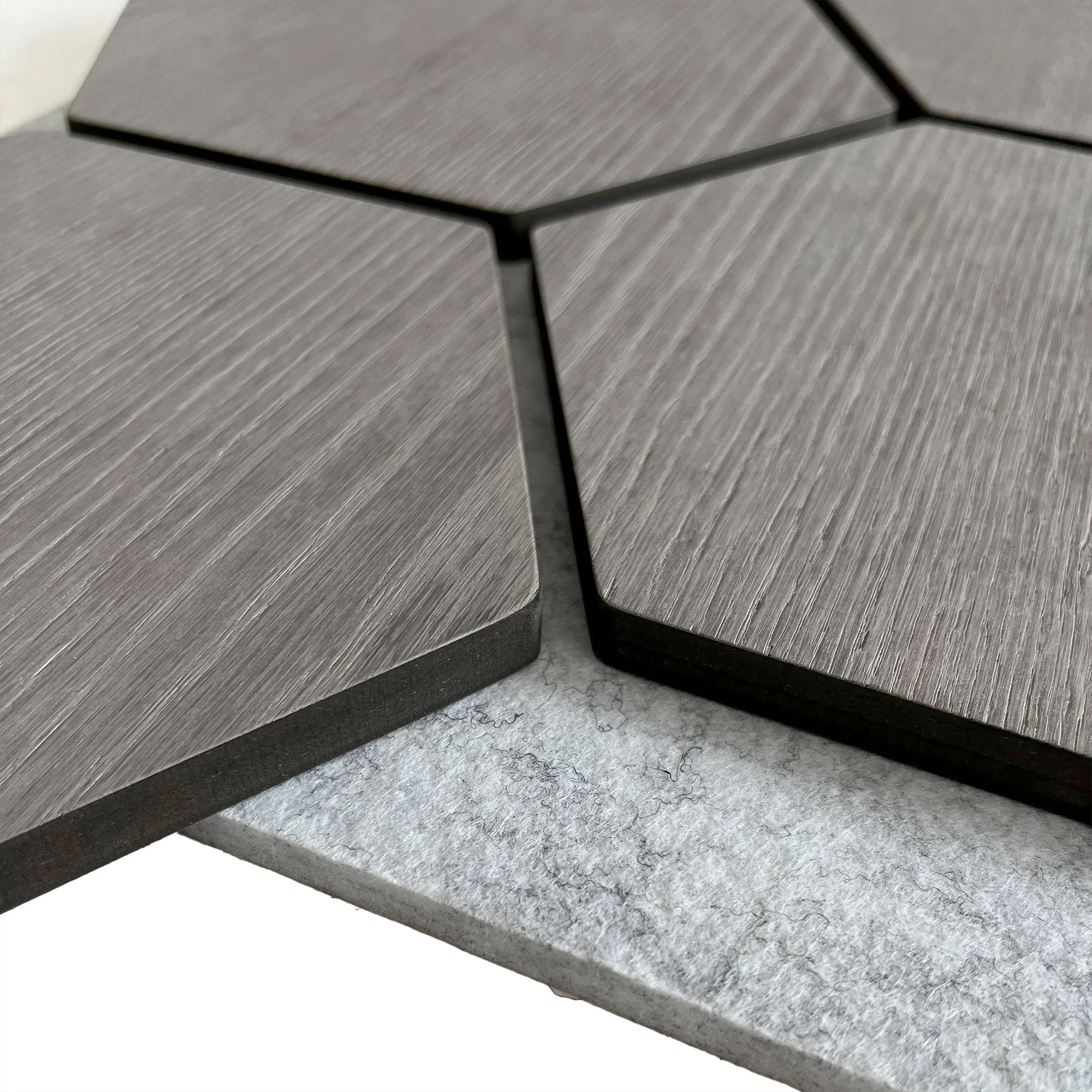 Hexagon Panel Grey Walnut with Grey Felt 81 cm | Acoustic | Wall Decor - Image 5