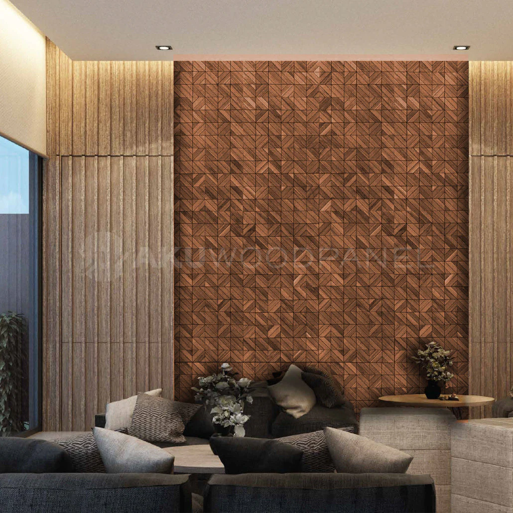 Sample - Decorative Wall Panel | Clover - Brown | American walnut | Handcrafted | 3D panel - Image 2
