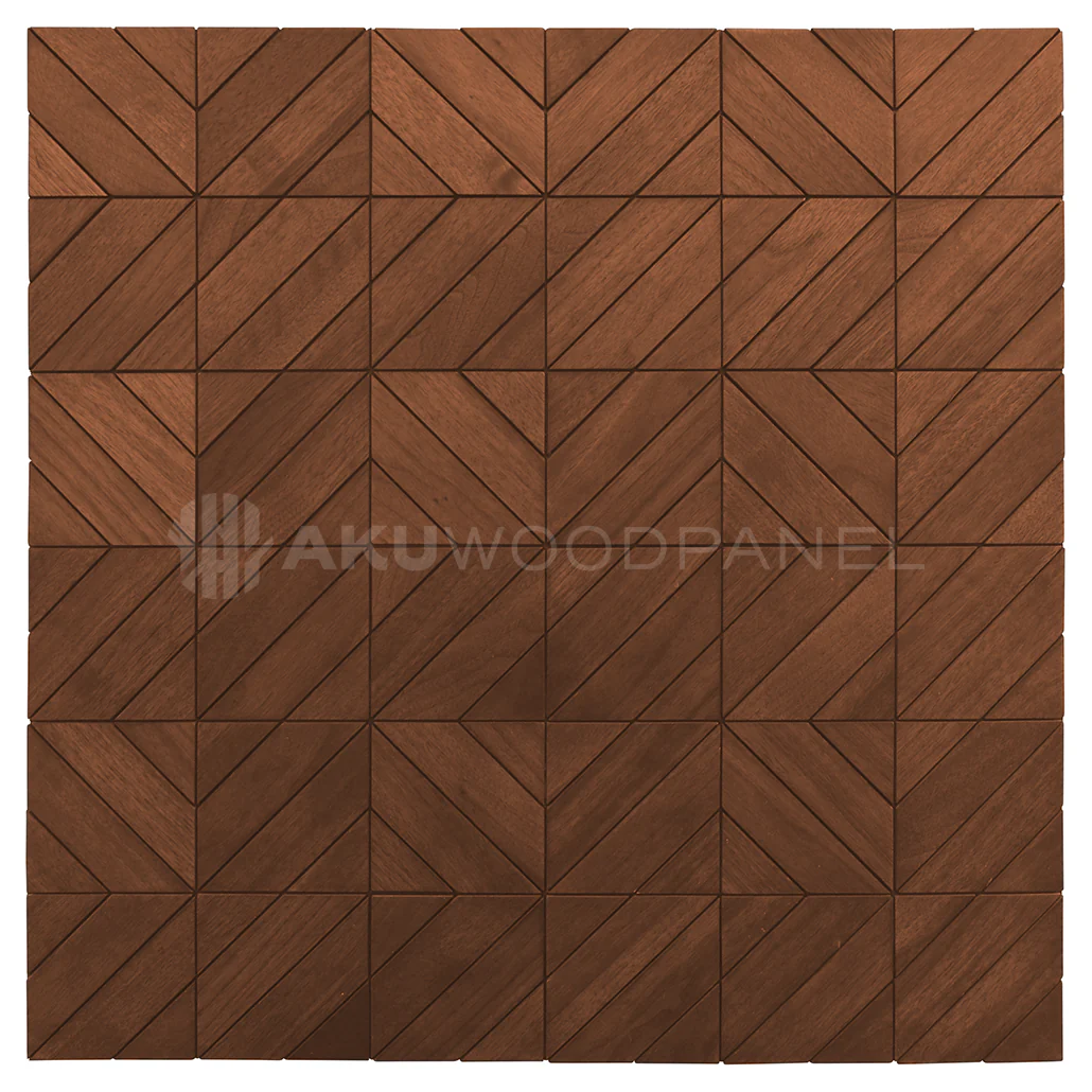Sample - Decorative Wall Panel | Clover - Smoked Brown | American walnut | Handcrafted | 3D panel