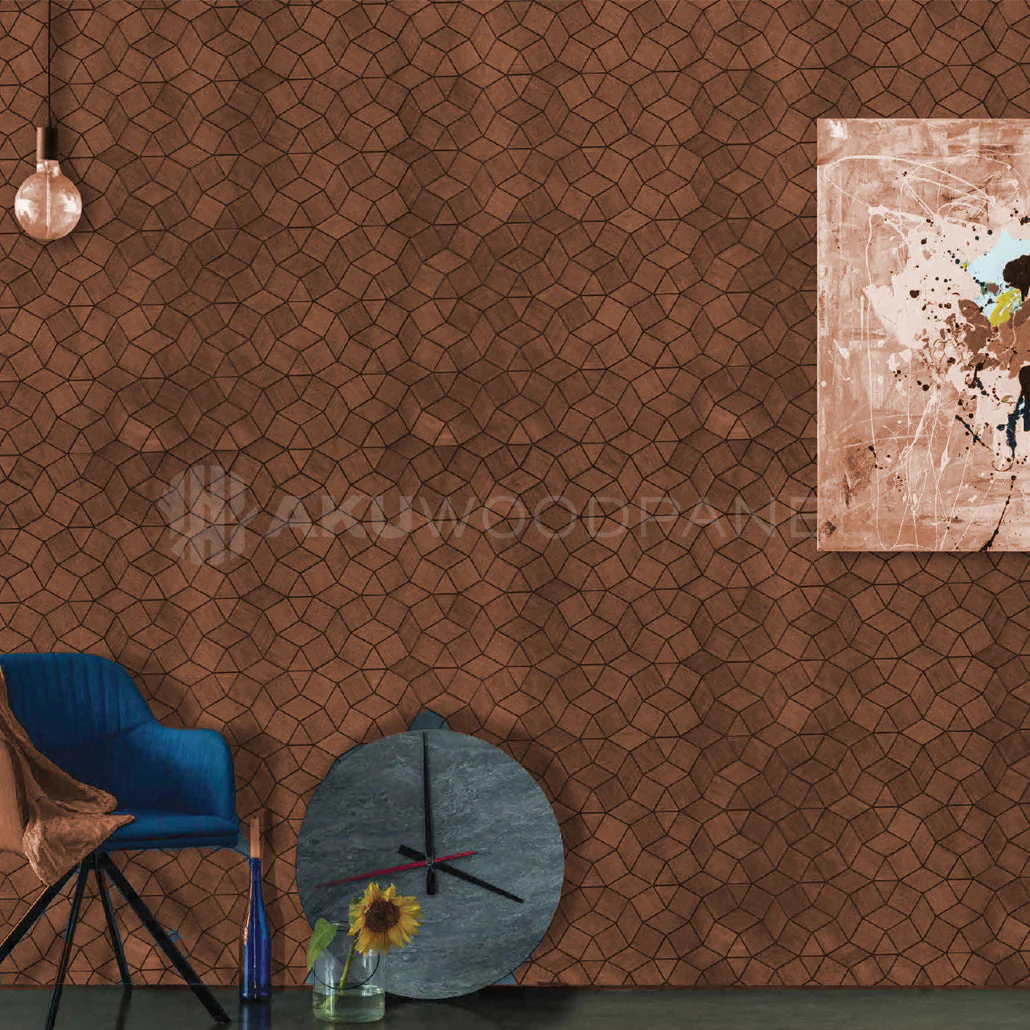 Sample - Decorative Wall Panel | Gardenia - Smoked Brown | American walnut | Handcrafted | 3D panel - Image 2