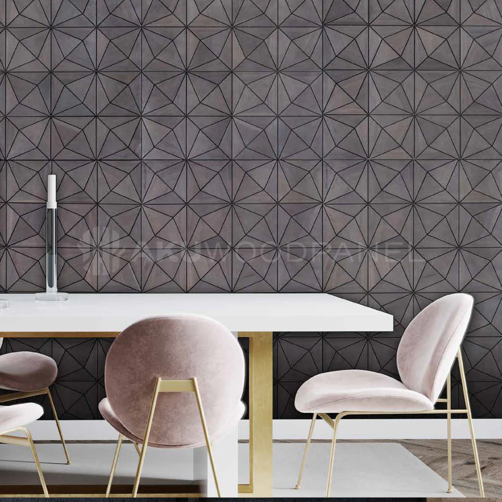 Sample - Decorative Wall Panel | Nolan - Rose Black | American walnut | Handcrafted | 3D panel - Image 2