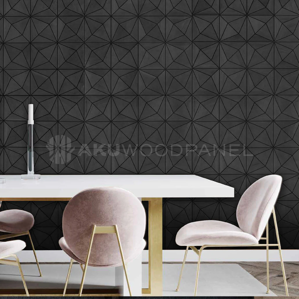 Sample - Decorative Wall Panel | Nolan - Black | American walnut | Handcrafted | 3D panel - Image 2