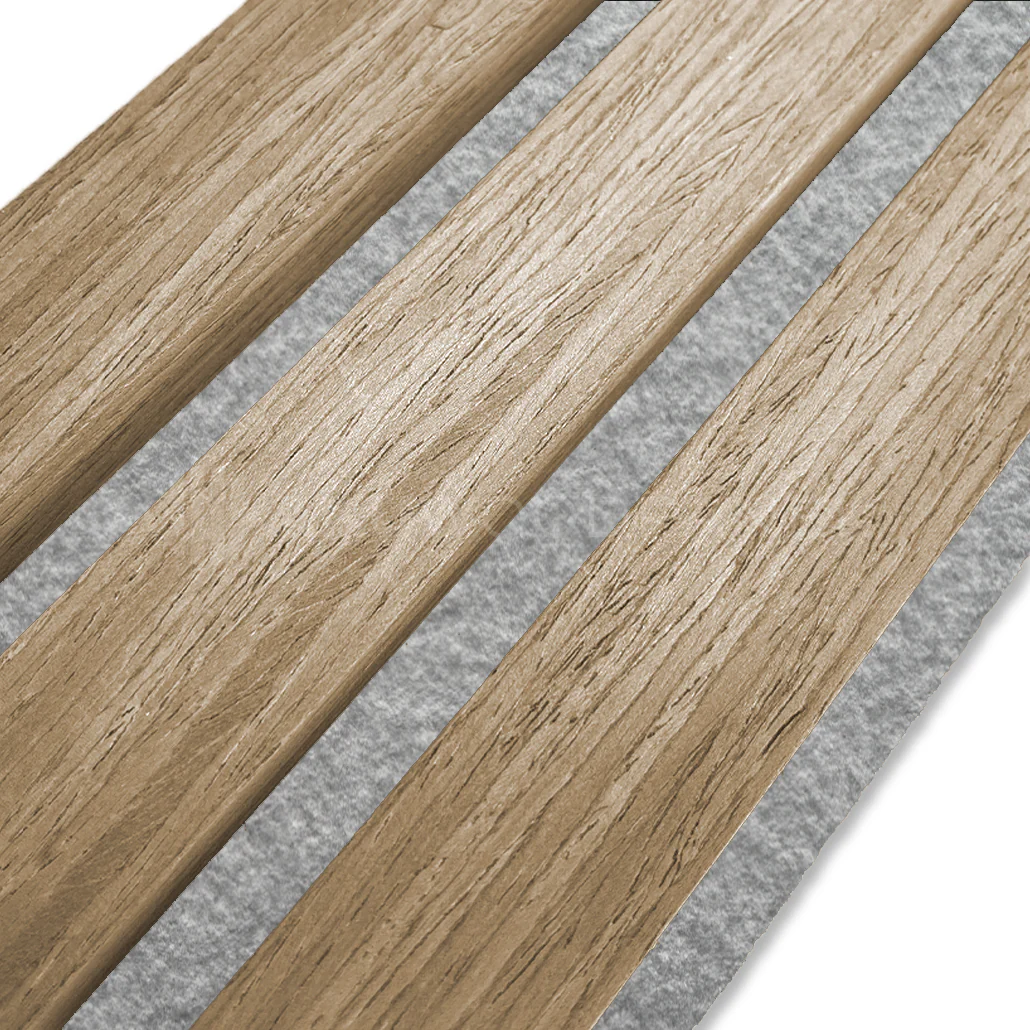 Sample - Wooden Wall Panel | Natural Oak Grey Felt - Image 2